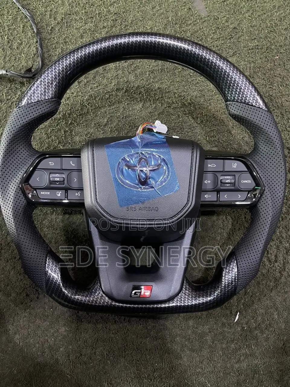 Toyota Gr Sport Style Steering Wheel With a Carbon Fiber Finish