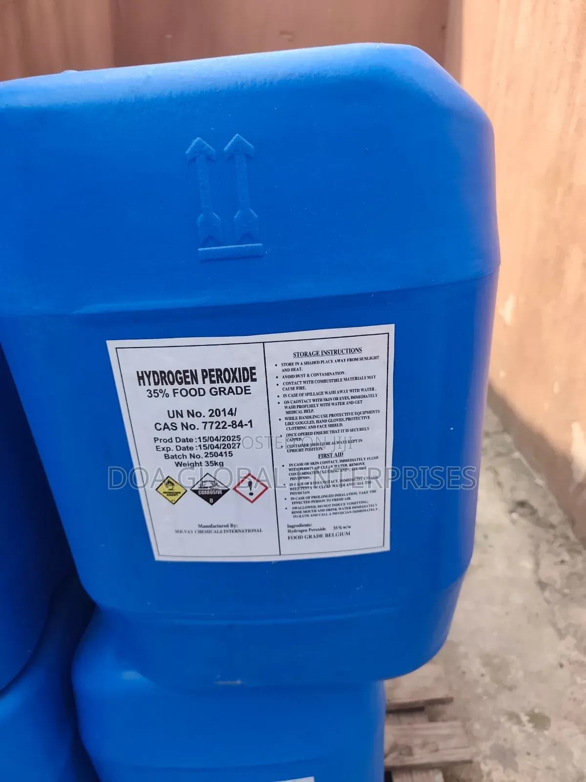 Solvay Hydrogen Peroxide 35kg