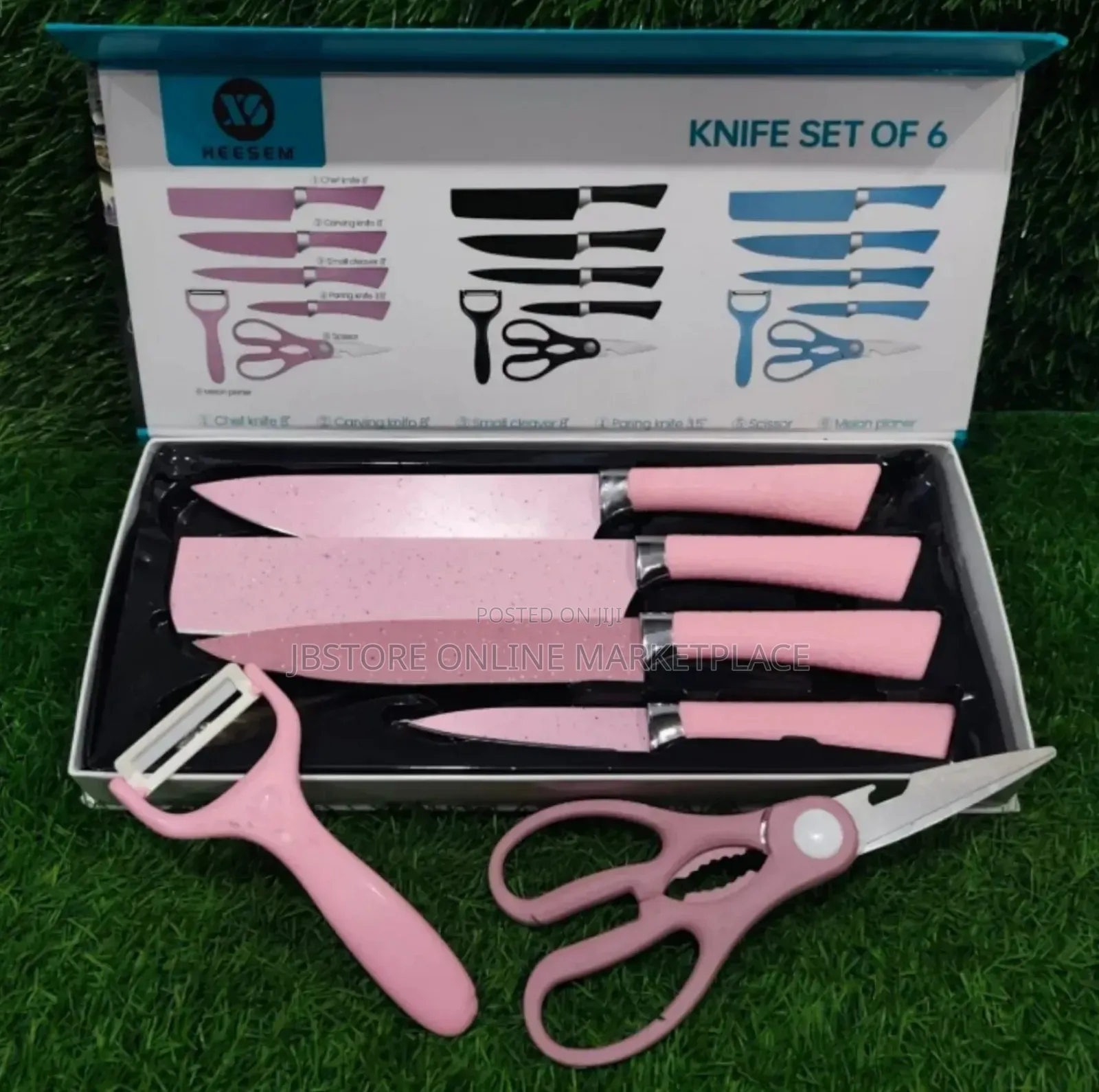 6pcs Multicolor Non Stick Kitchen Knives,Scissor Peeler Knife Set