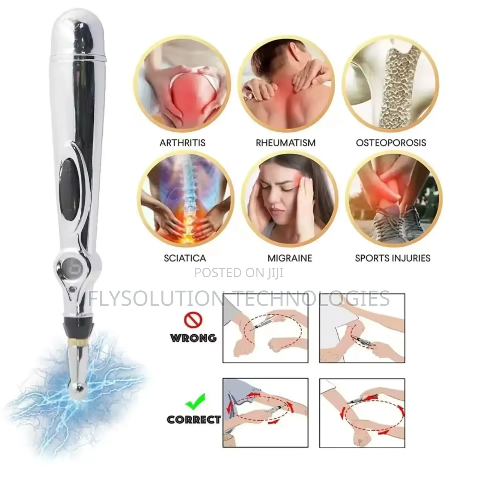 Electronic Acupuncture Electric Meridians Body Massage Pen