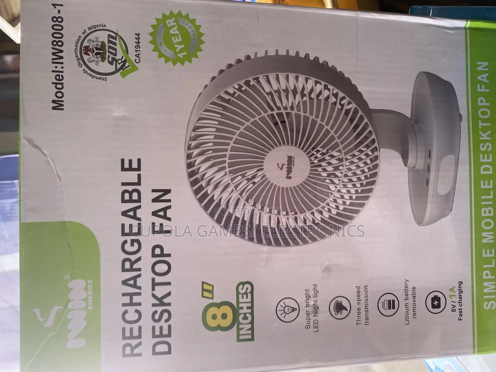Rechargeable Table Fan