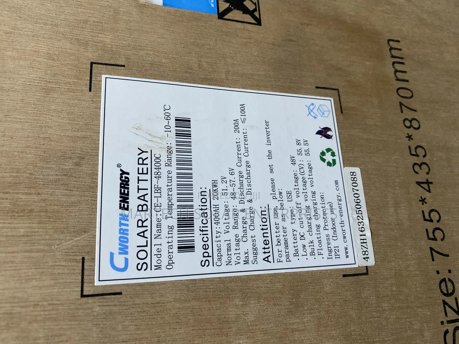 20kwh Cworth Energy Solar Battery 48v System