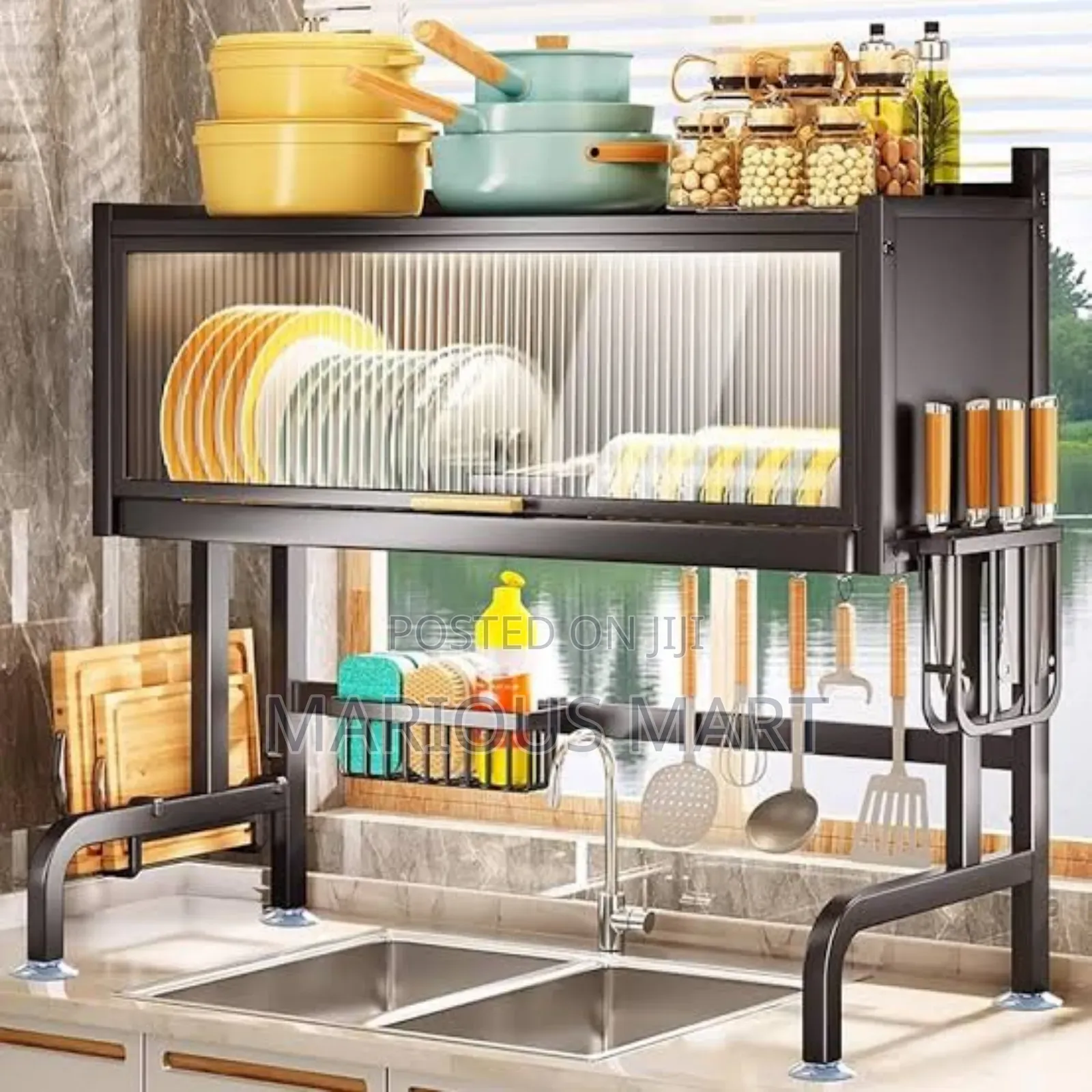 Over the Sink Dish Rack With Cover