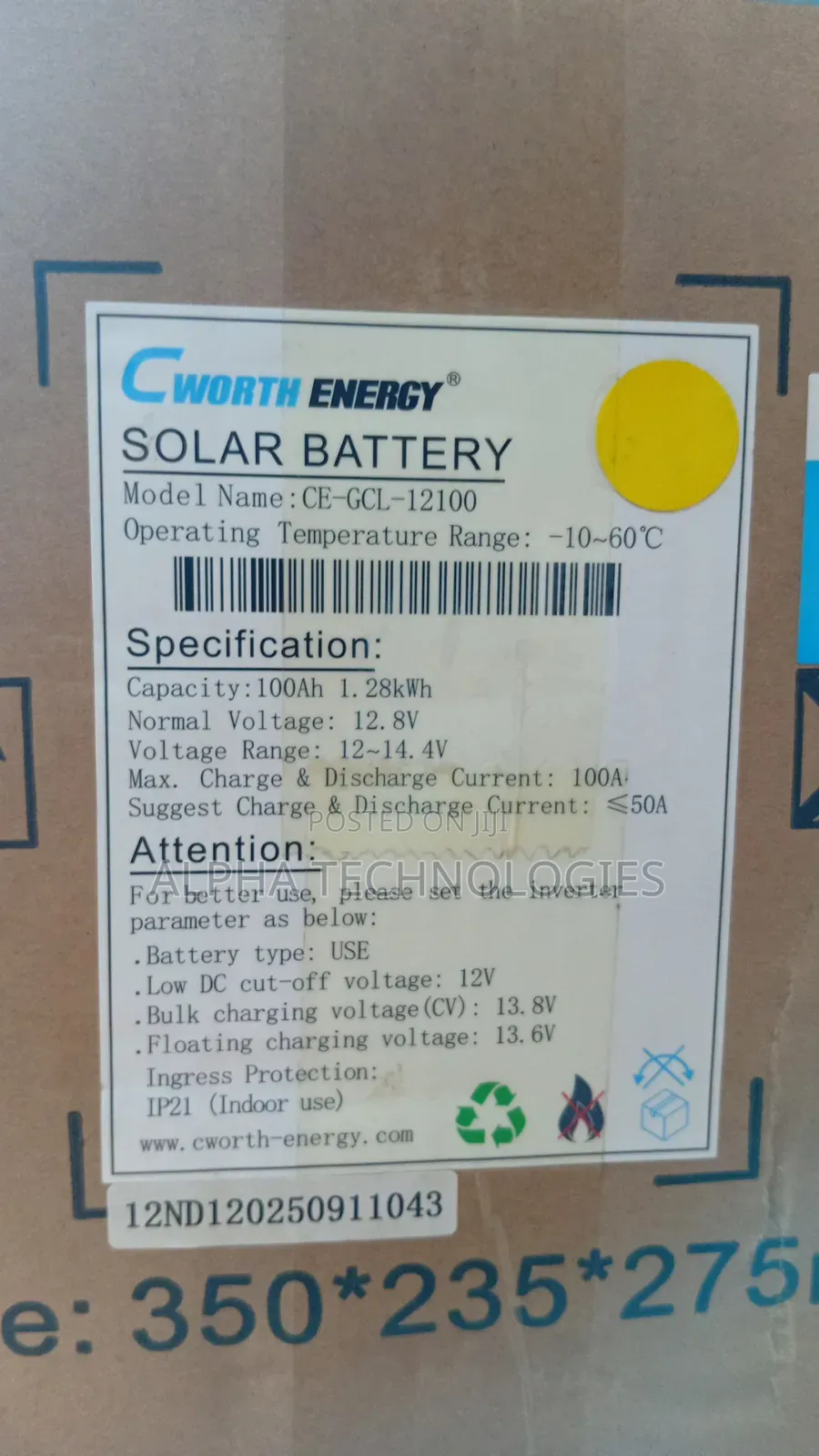 100a 12v Lithium Ion Battery 1.28kwh