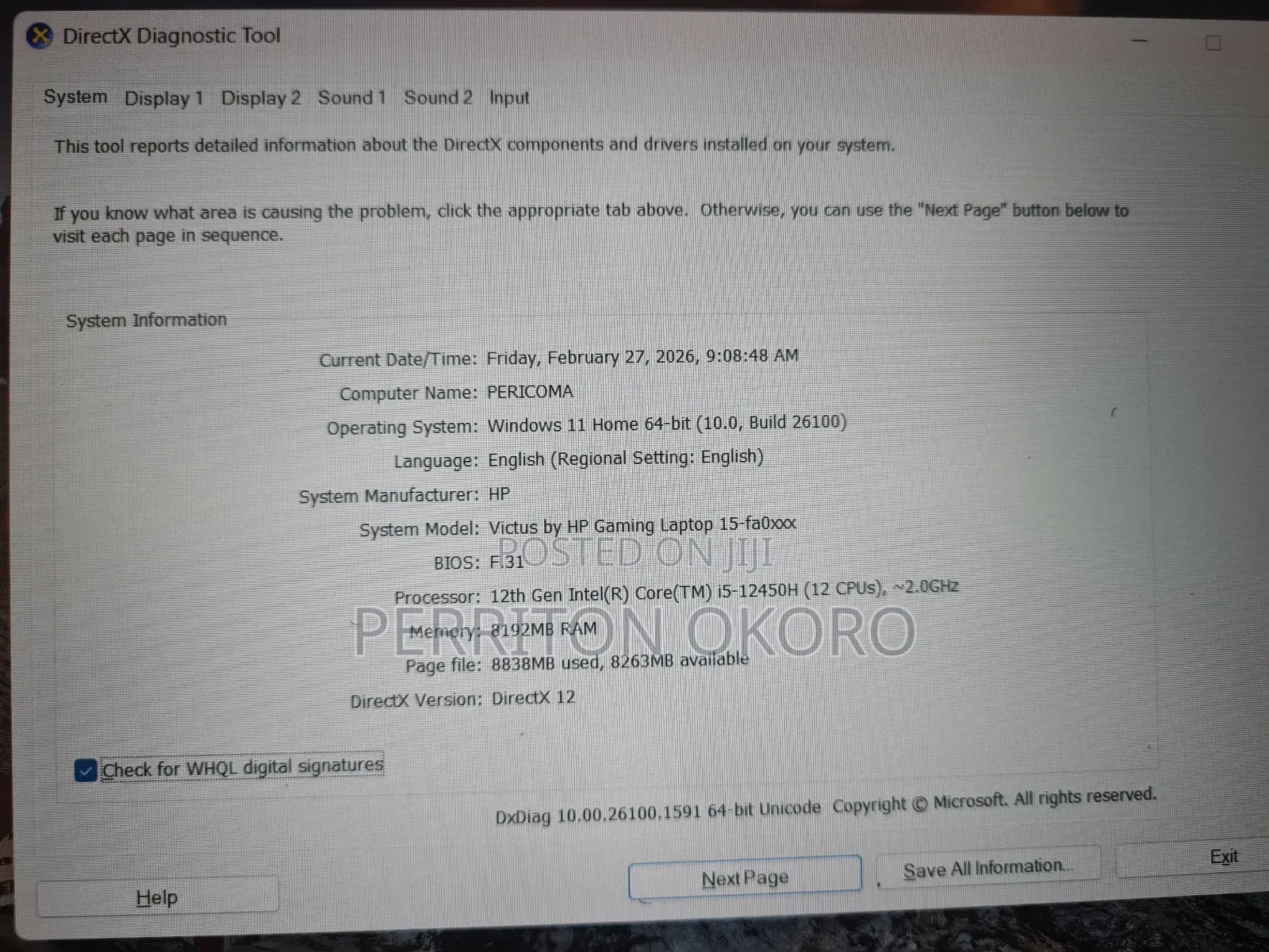Laptop HP Victus 15 8GB Intel Core i5 SSD 512GB