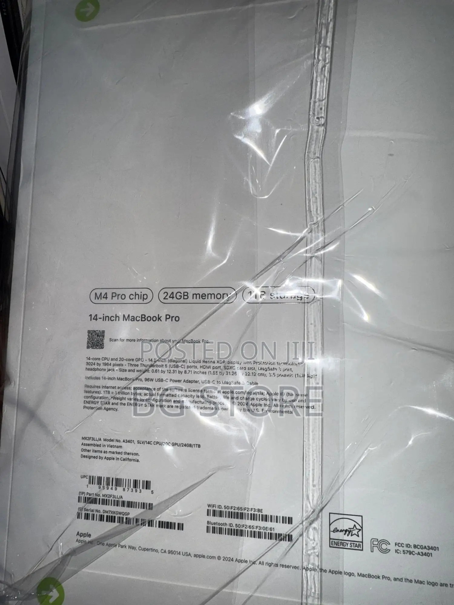 New Apple MacBook Pro 2024 M4 Pro 14-inch 24GB Apple M4 Pro SSD 1T