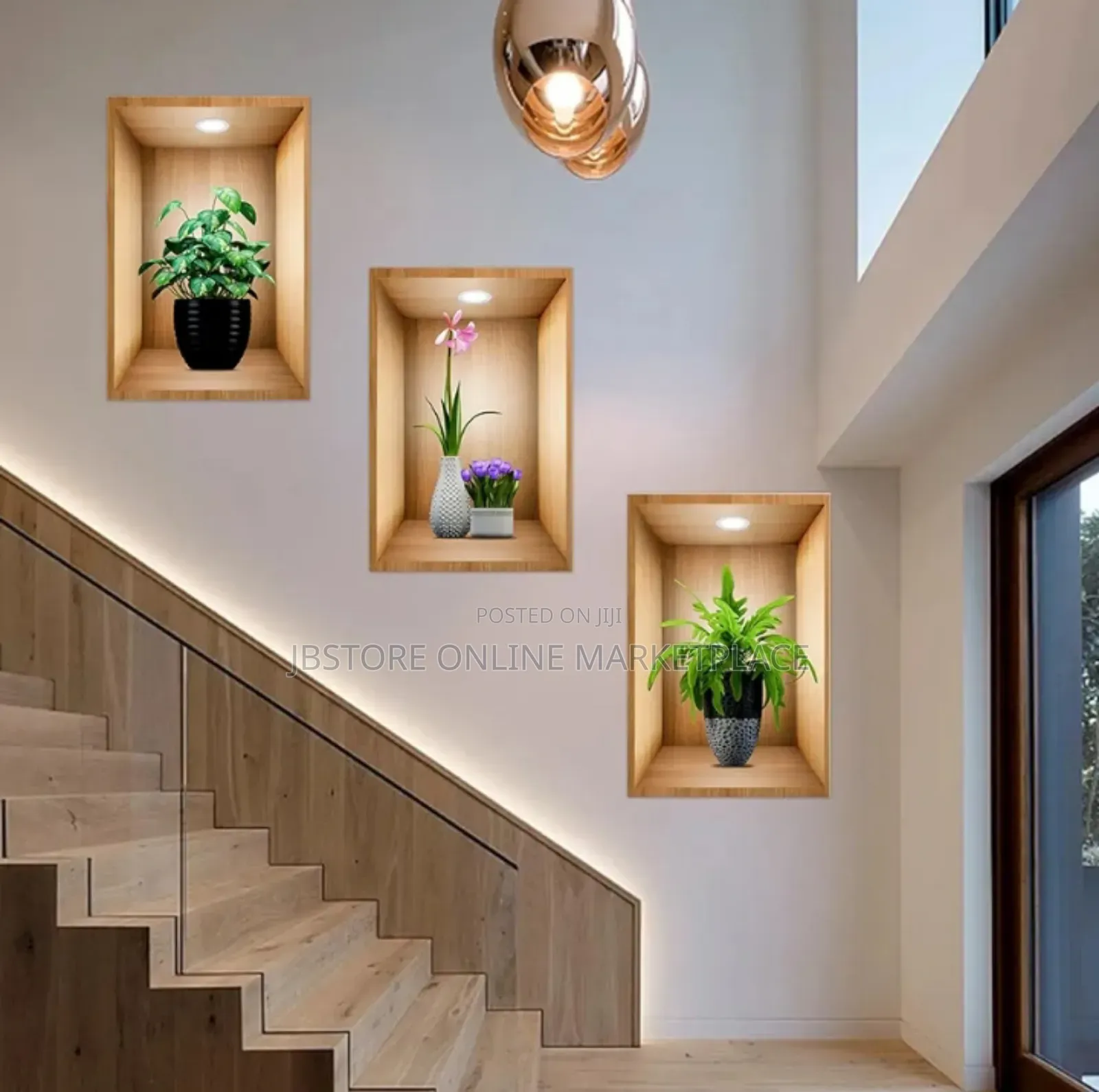 3 × 3d Wall Stickers, Vases, Wall Stickers for Living Room, Bedroom