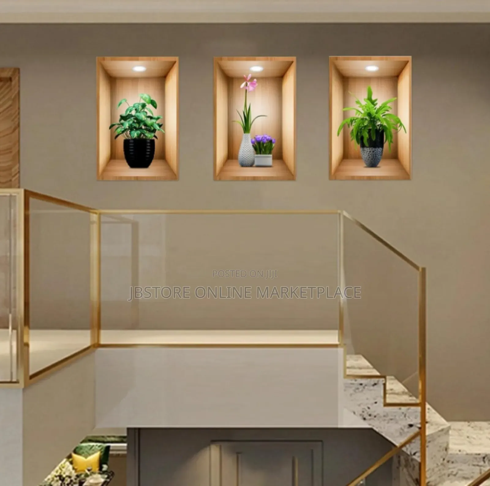 3 × 3d Wall Stickers, Vases, Wall Stickers for Living Room, Bedroom
