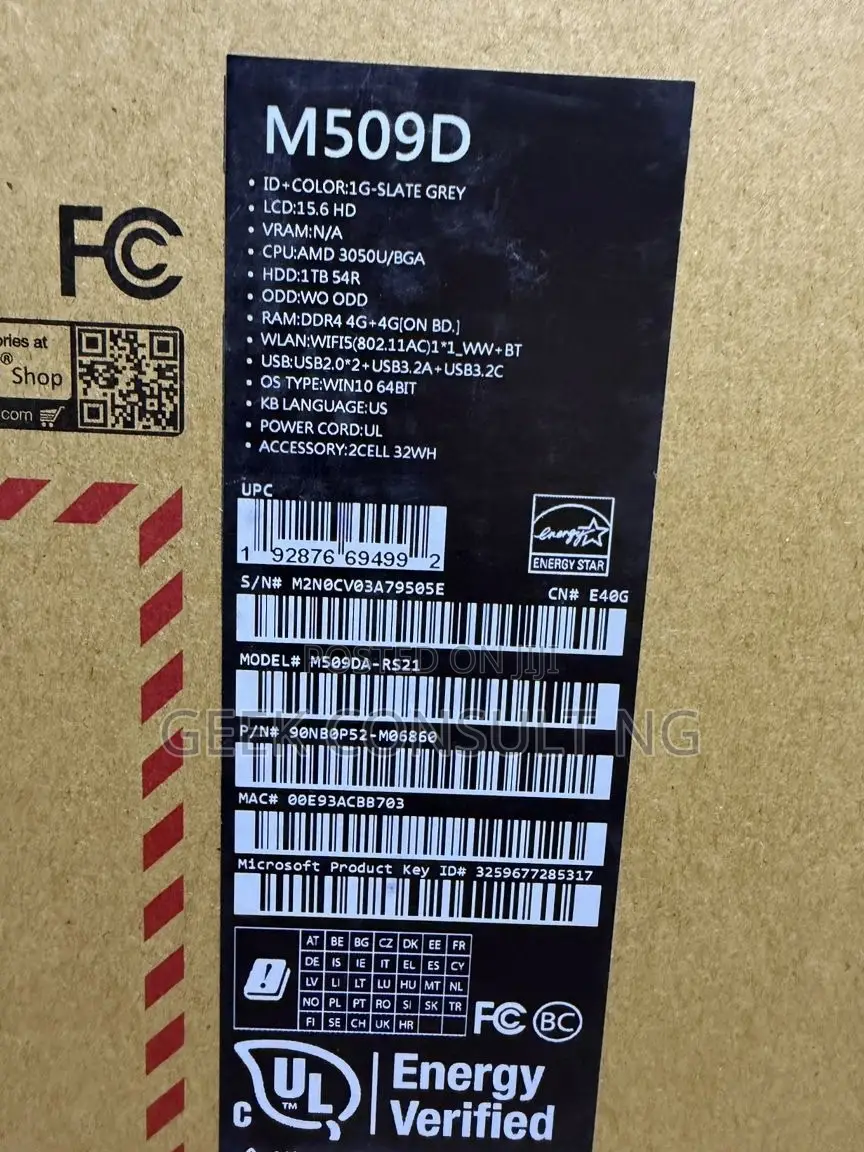 New Laptop Asus 8GB AMD HDD 1T