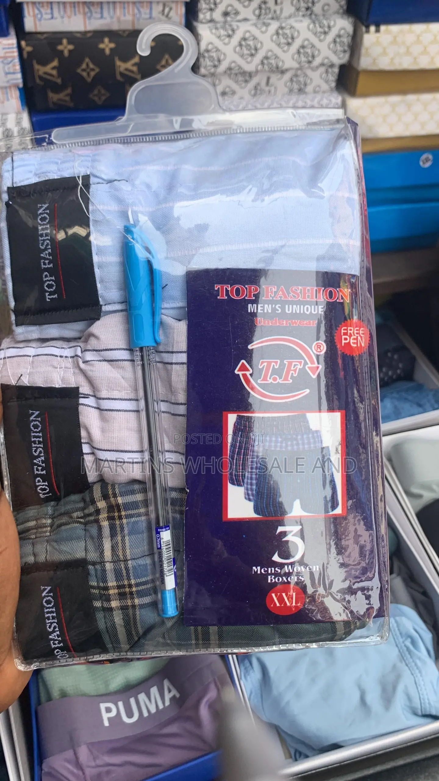 Top Fashion" Brand Woven Boxers for Men