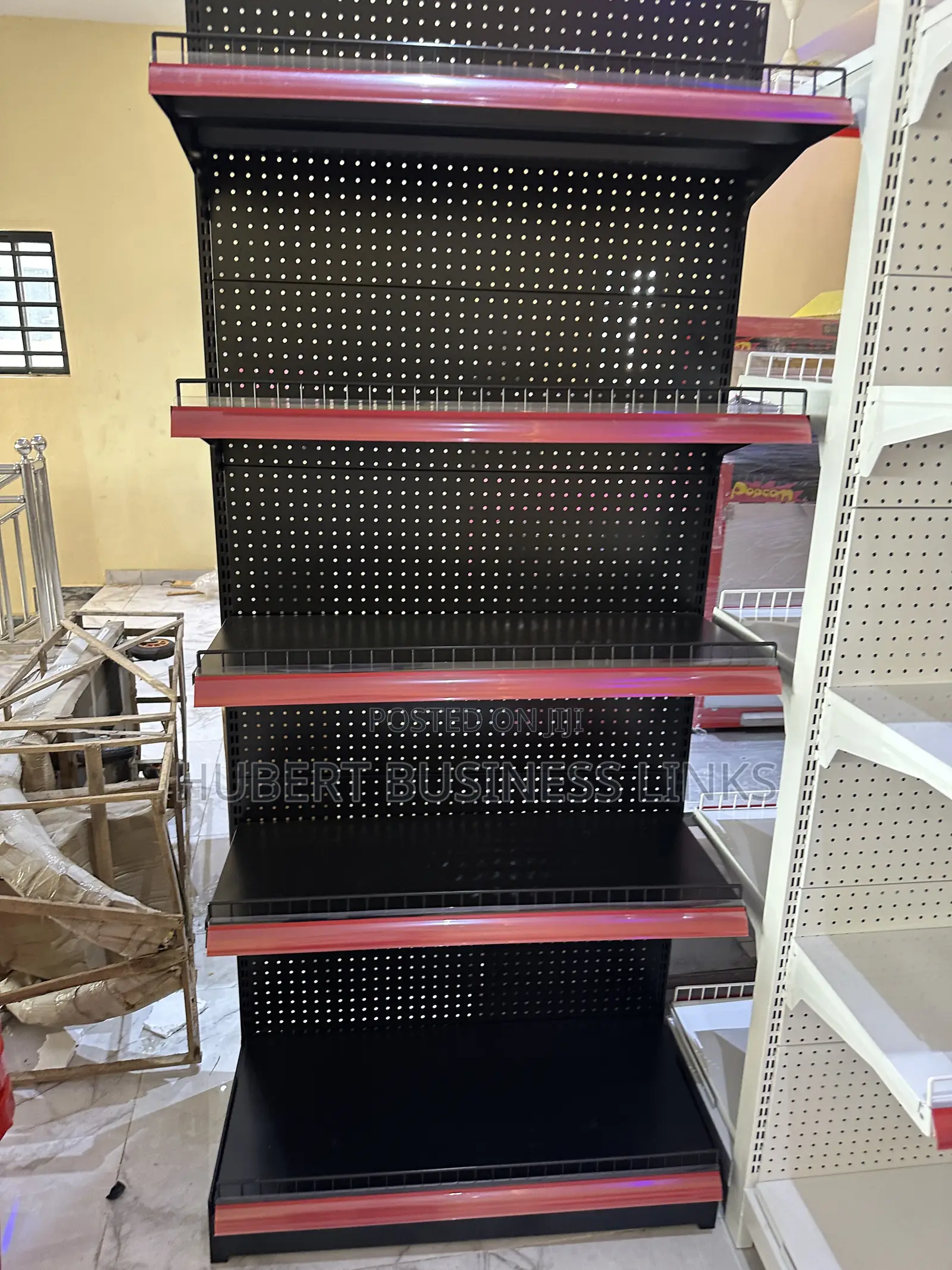 Single Supermarket Shelf Black Color
