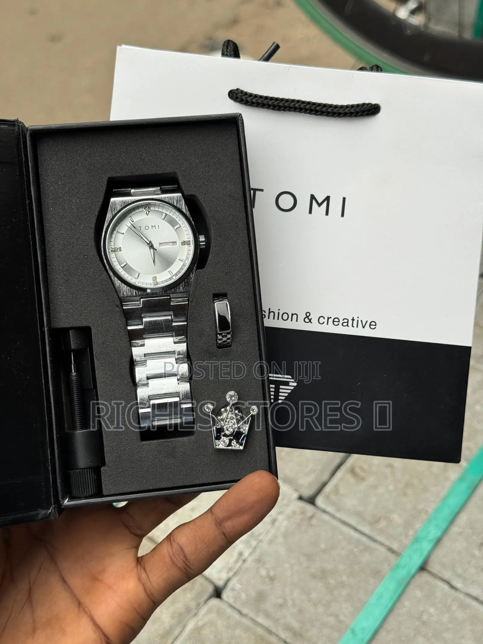 Tomi Chain Watch Comes With Ring Brooch Band Adjuster Gift Box