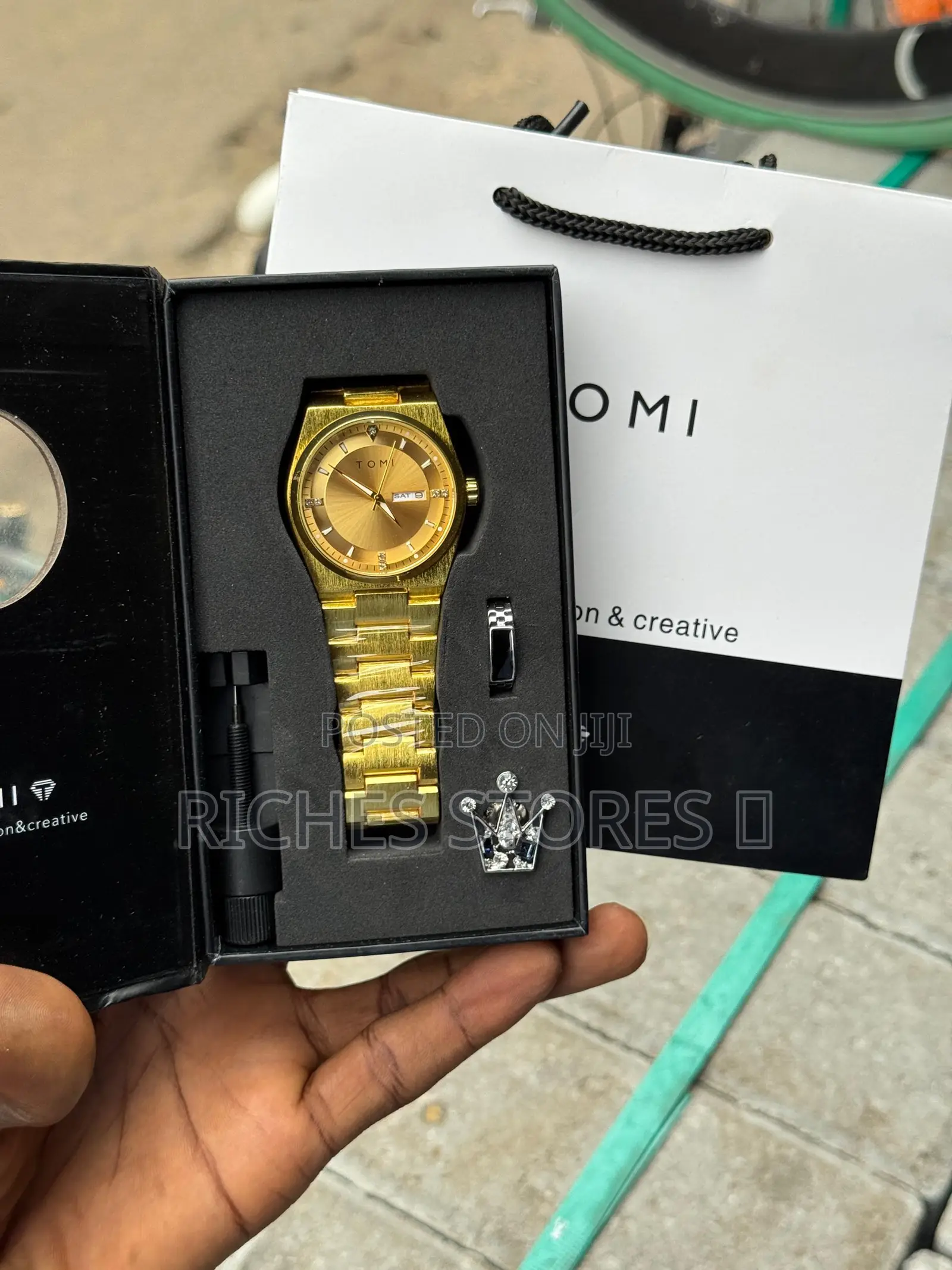 Tomi Chain Watch Comes With Ring Brooch Band Adjuster Gift Box