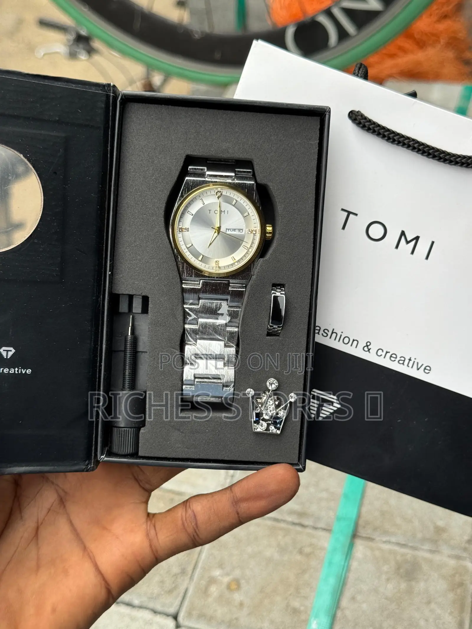Tomi Chain Watch Comes With Ring Brooch Band Adjuster Gift Box