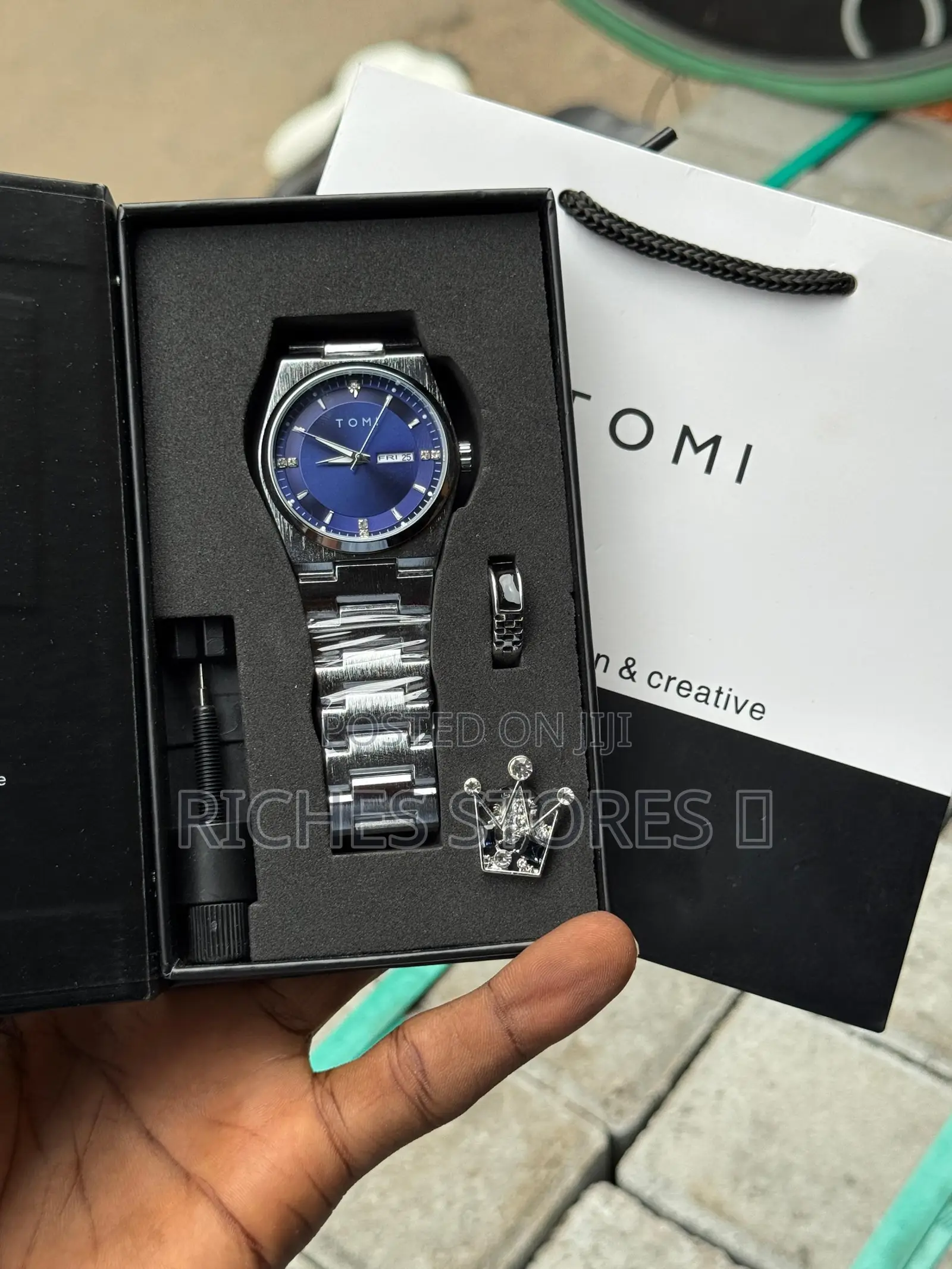 Tomi Chain Watch Comes With Ring Brooch Band Adjuster Gift Box
