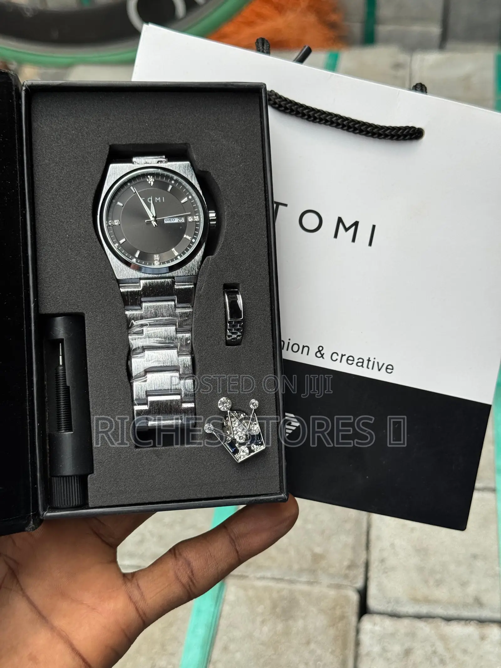 Tomi Chain Watch Comes With Ring Brooch Band Adjuster Gift Box