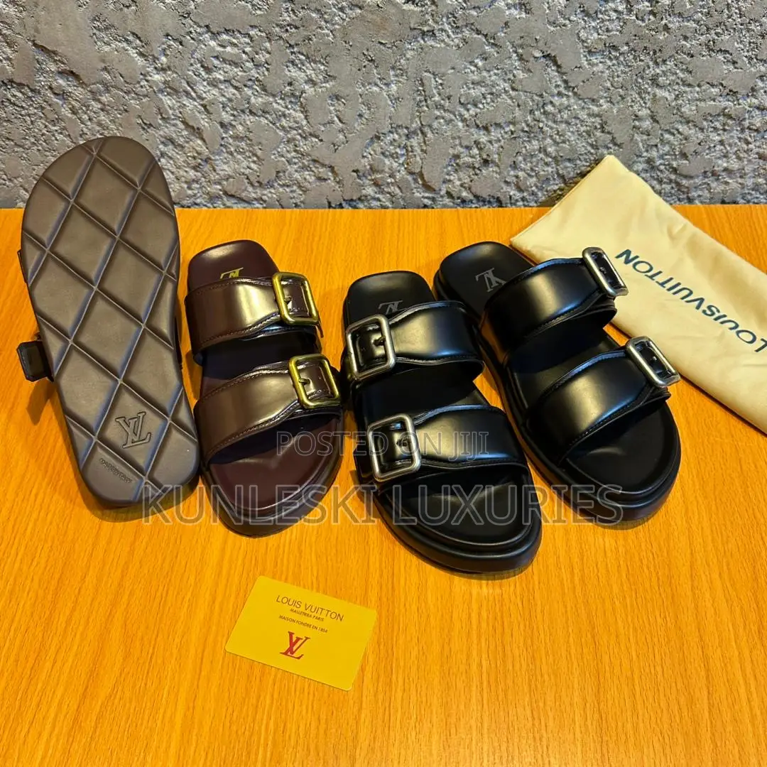 High Quality Louis Vuitton Venice Mule Leather Slippers