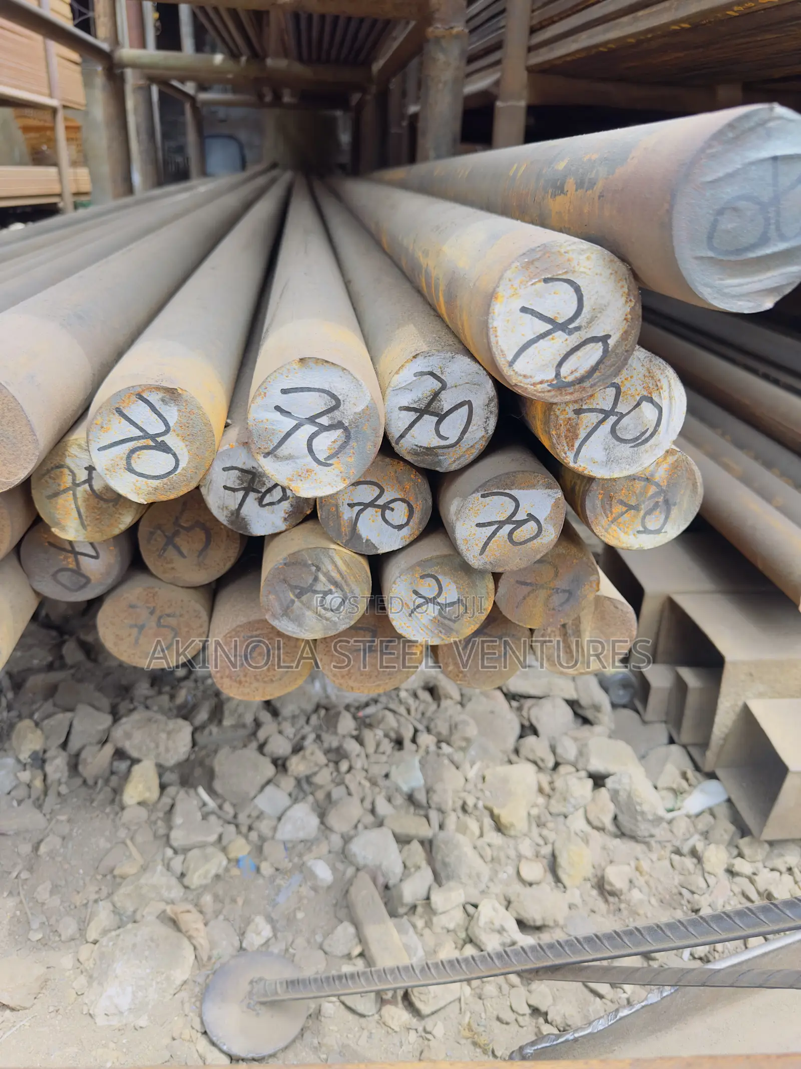 70mm Carbon Steel Rod by 6mtrs Long