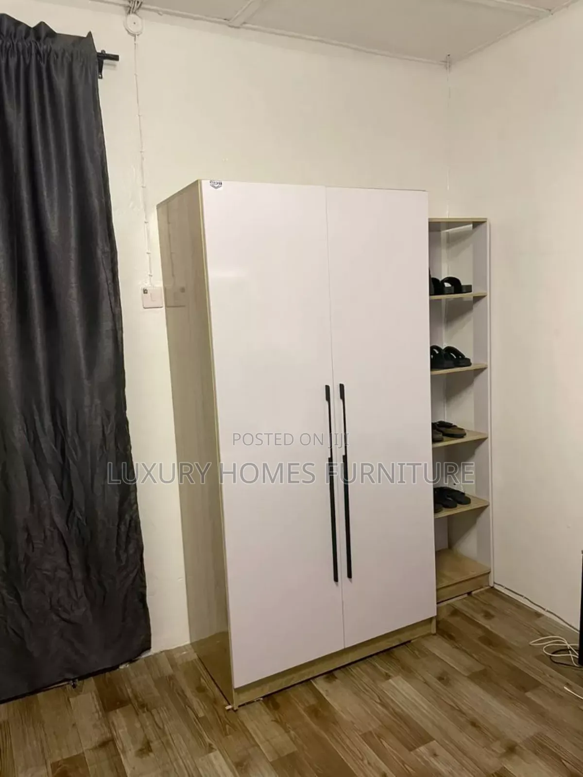 Standard 2 Doors Wardrobe With Shoes Rack