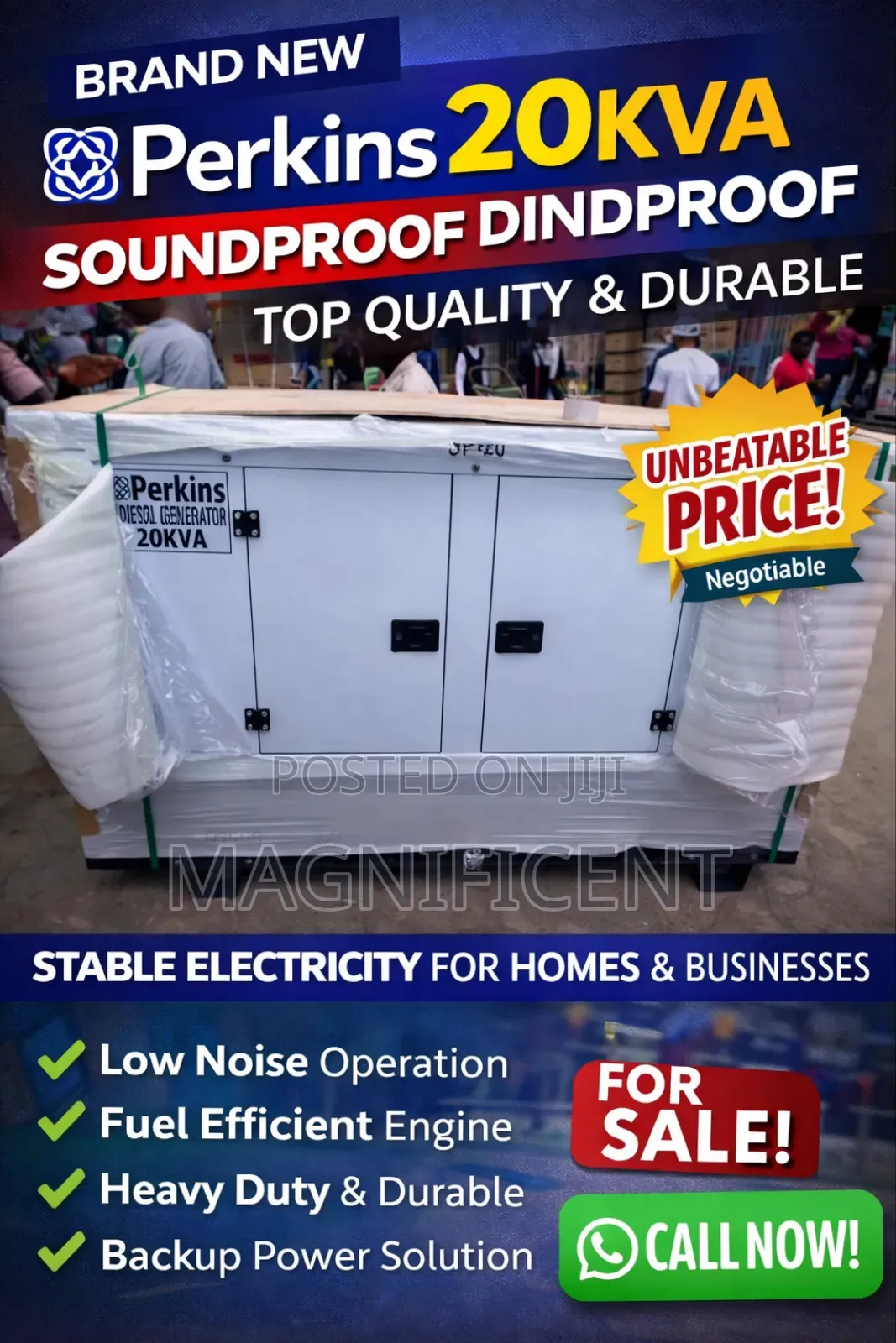 Brand New Perkins 20kva Soundproof Generator – Powerful, Reliable