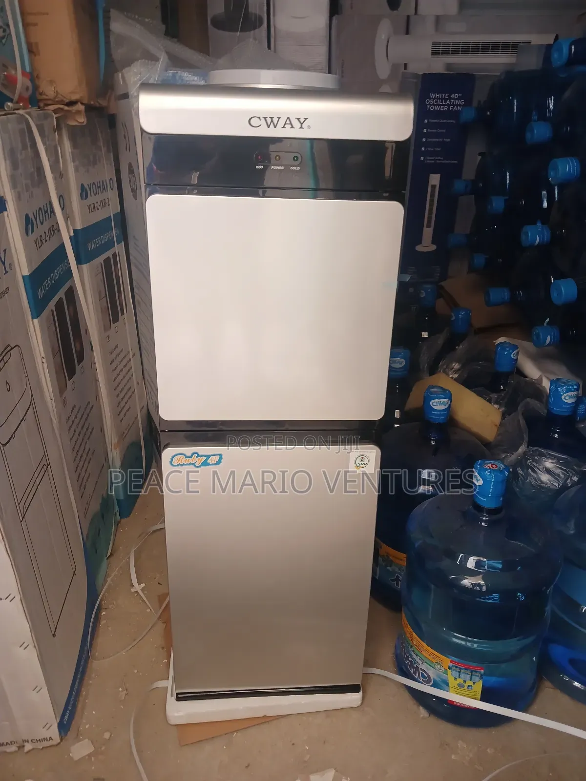 Cway Hot And Cold Water Dispenser With Fridge And Mini Freezer