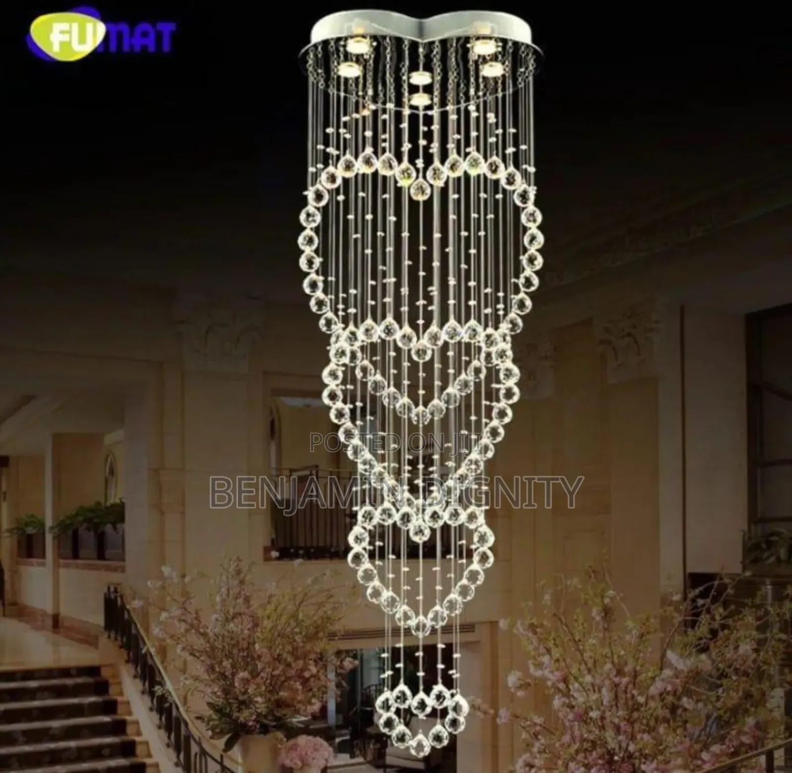 Spiral Crystal Balls Raindrops Staircase Chandelier Lighting