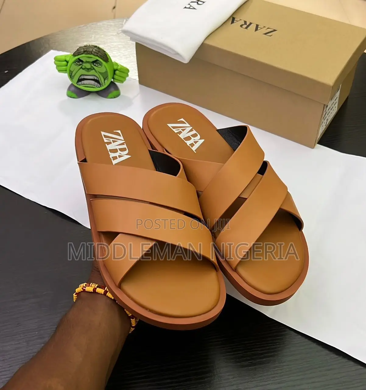Zara Men Spiral Leather Cover Slippers