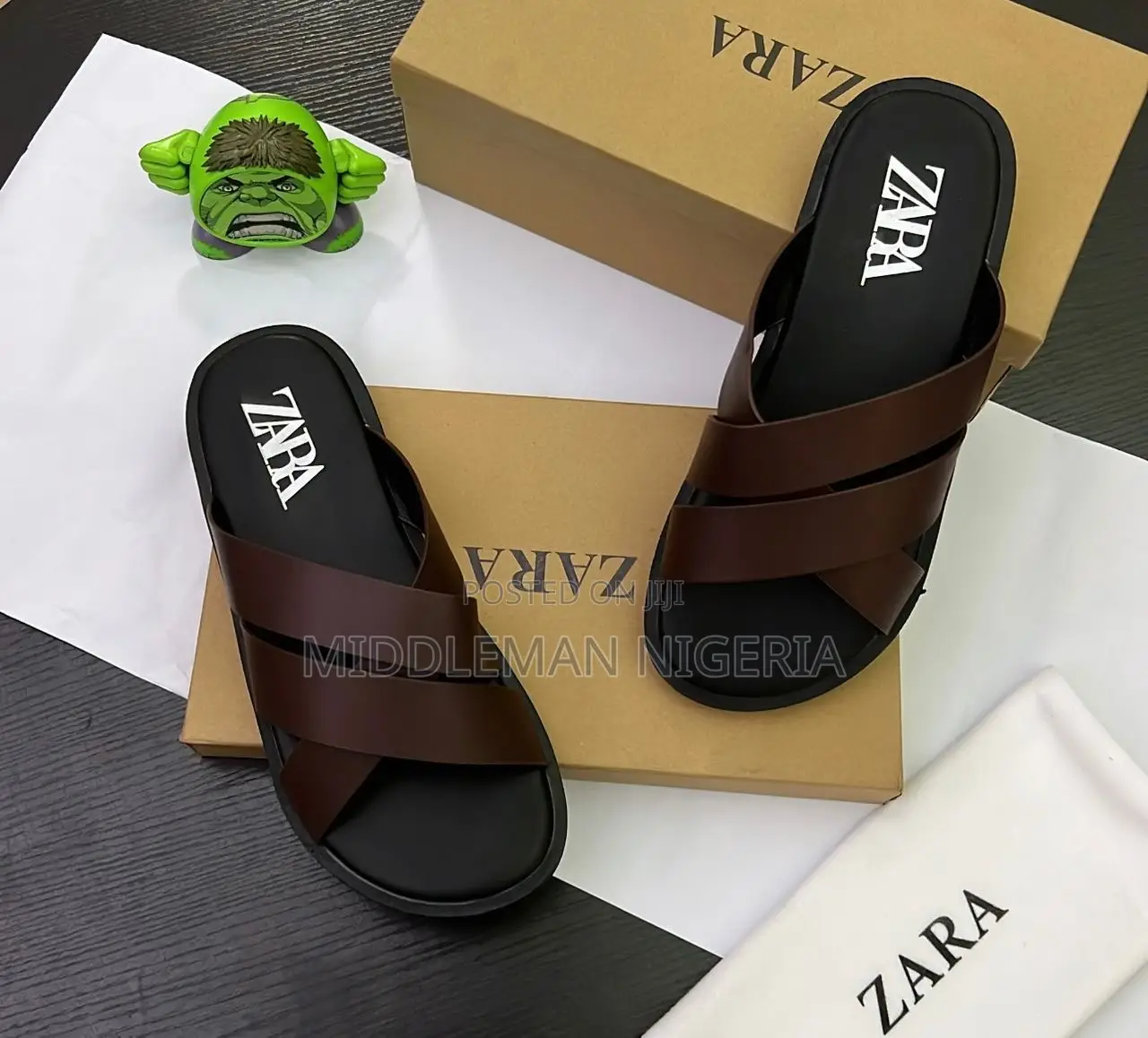 Zara Men Spiral Leather Cover Slippers