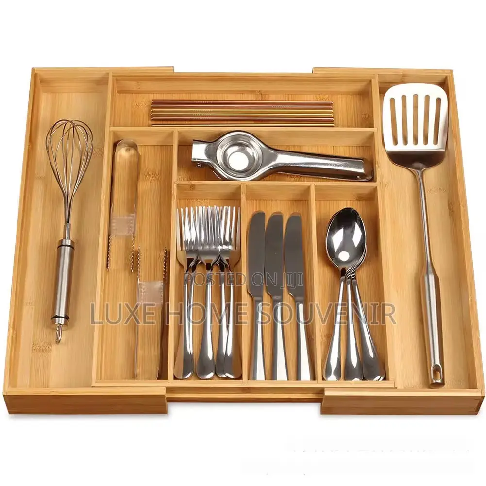 Bamboo Expandable Cutlery Tray Drawer