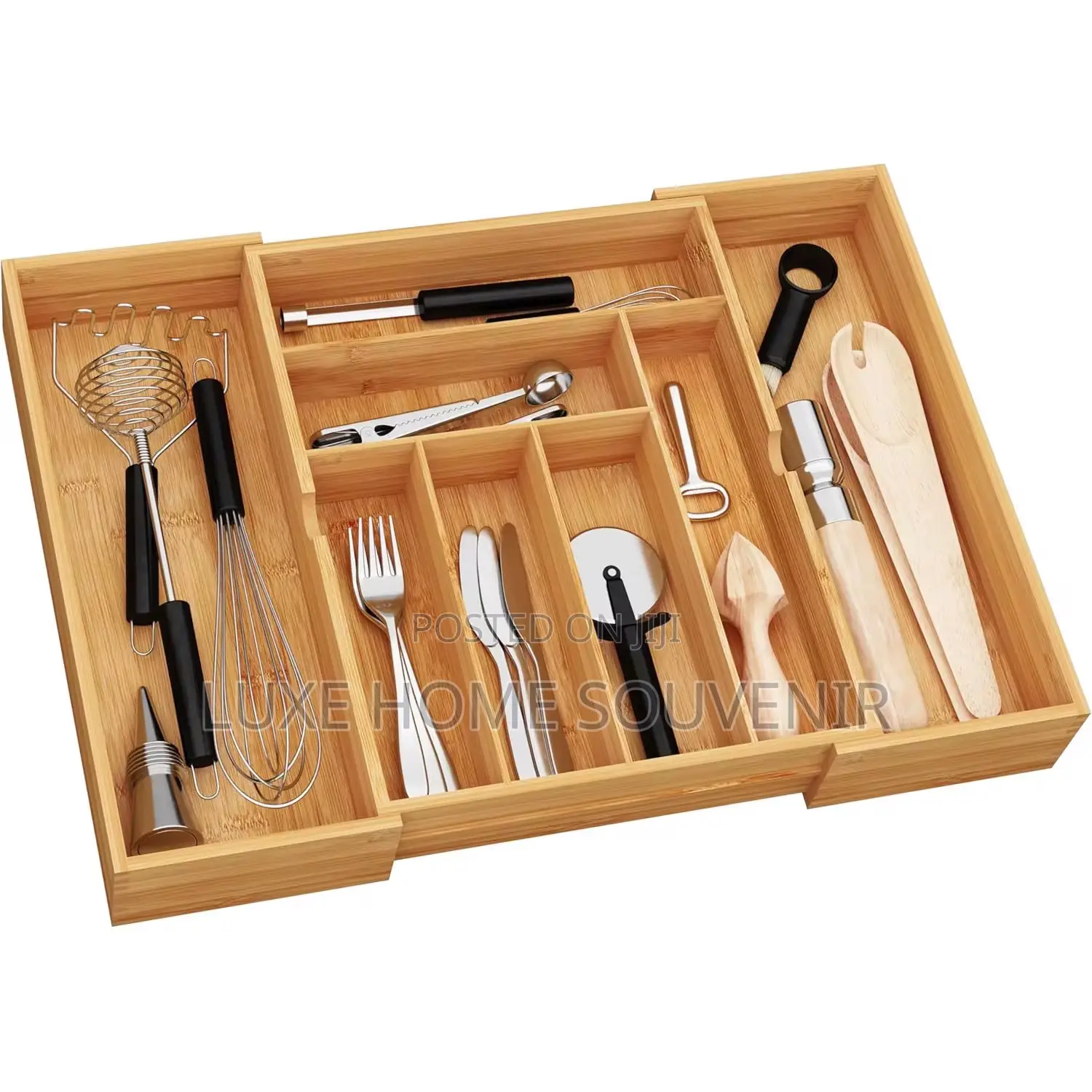 Bamboo Expandable Cutlery Tray Drawer