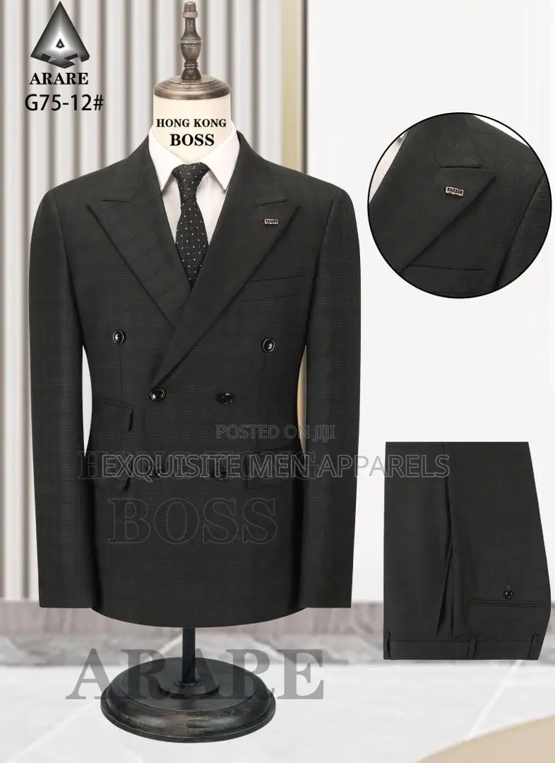 Quality Formal Checkers Turkish Double Breasted Men’S Suits