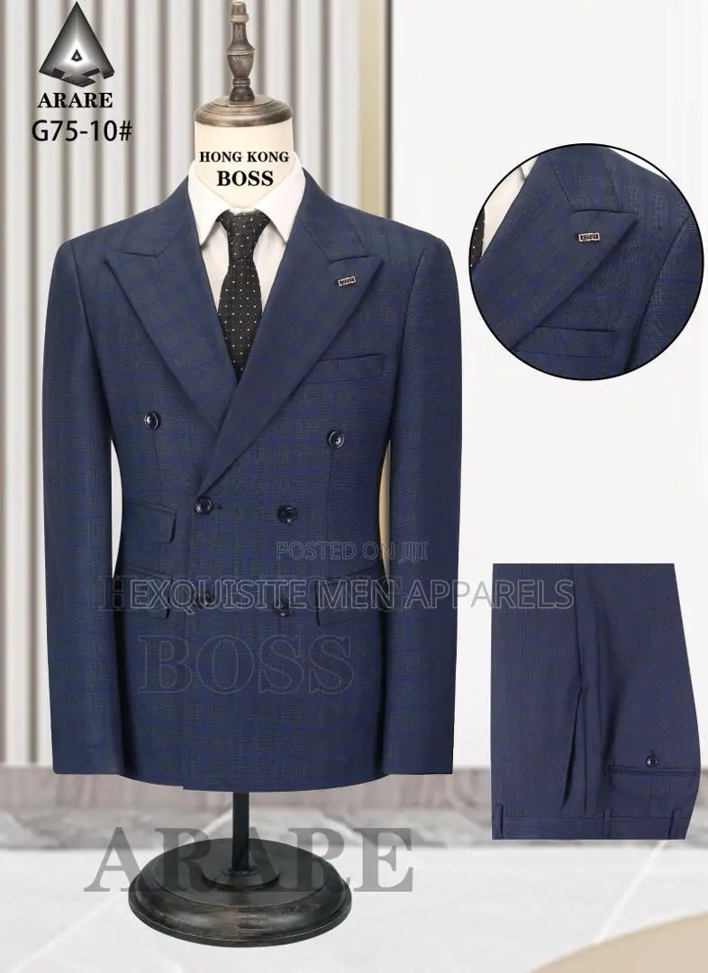 Quality Formal Checkers Turkish Double Breasted Men’S Suits