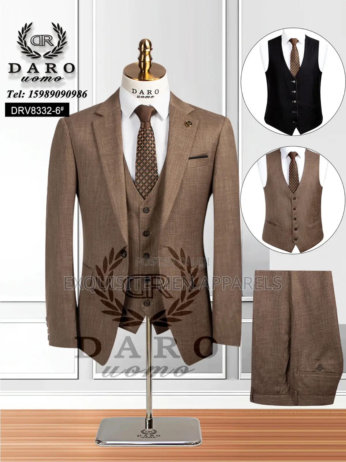 Formal Double Inner Jacket Daro 3pcs Men’S Suit
