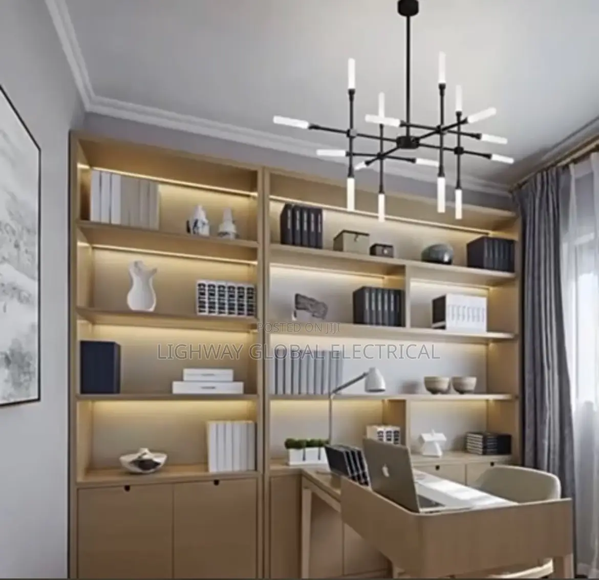 Kobuc Modern Simplicity Metal Stick Luxury Chandelier