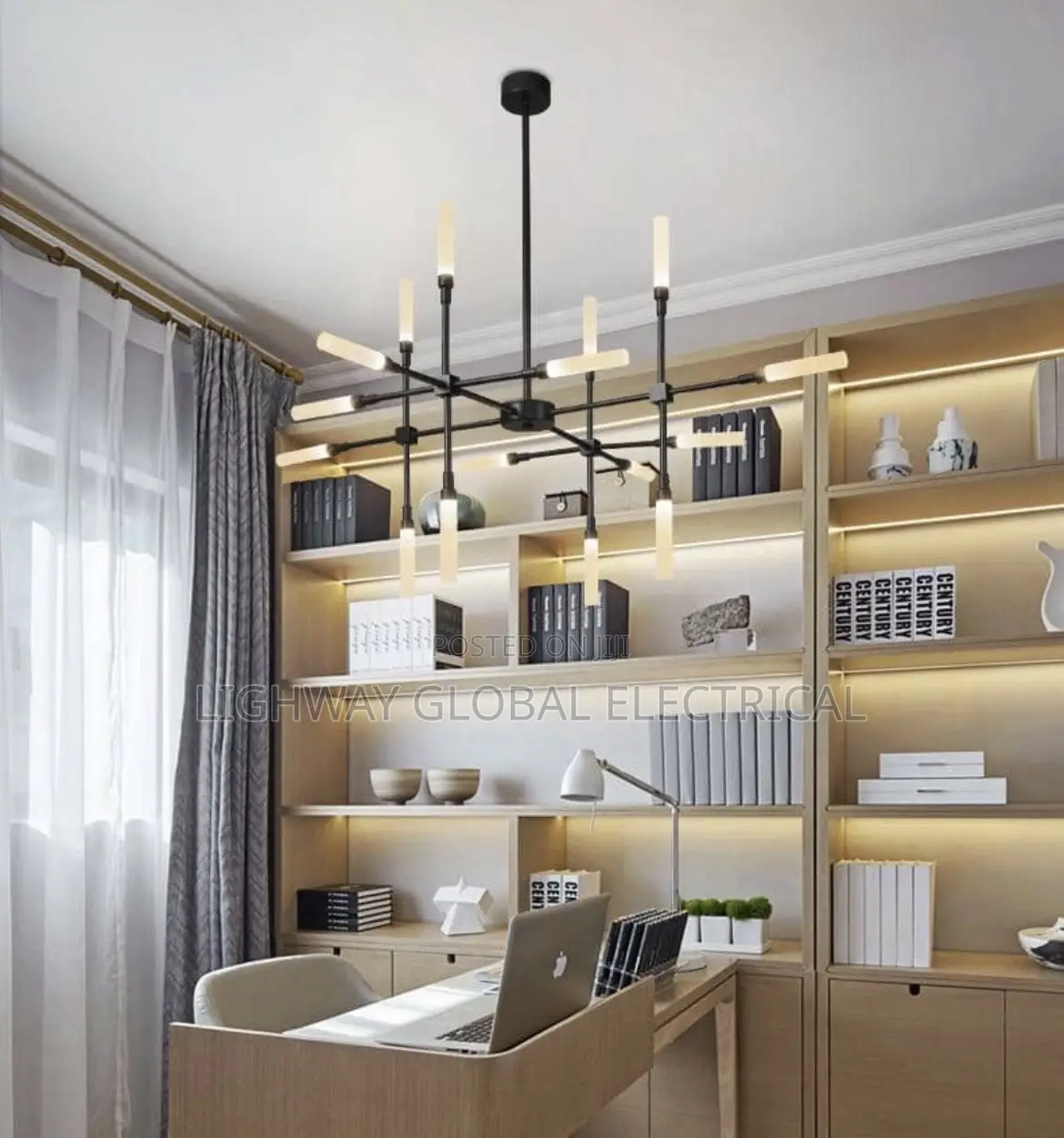 Kobuc Modern Simplicity Metal Stick Luxury Chandelier
