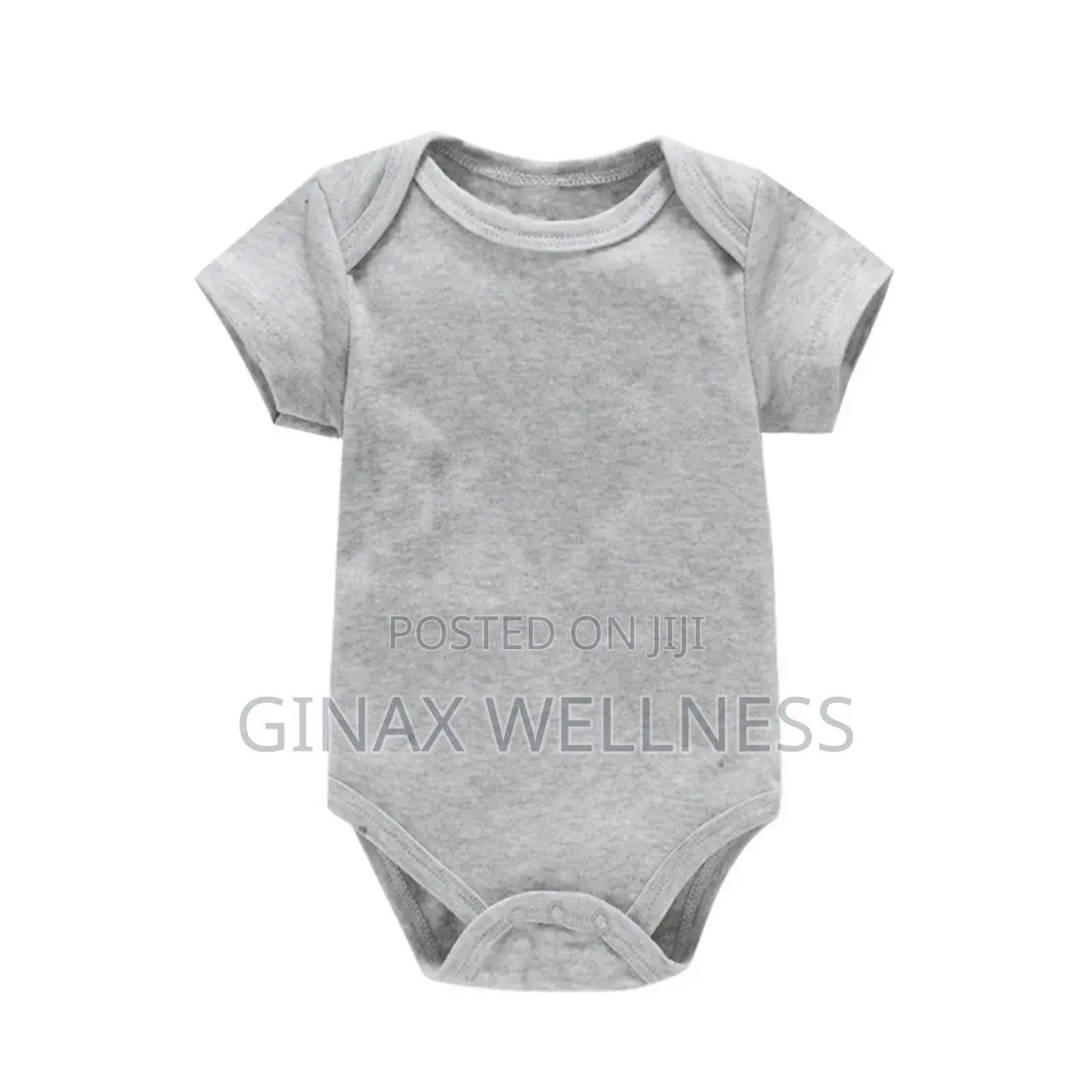 Plain Short-Sleeve Baby Bodysuit (For 0-12 Months Old)