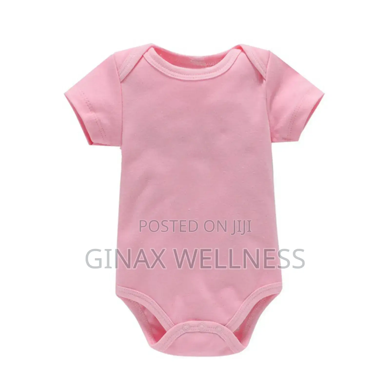 Plain Short-Sleeve Baby Bodysuit (For 0-12 Months Old)