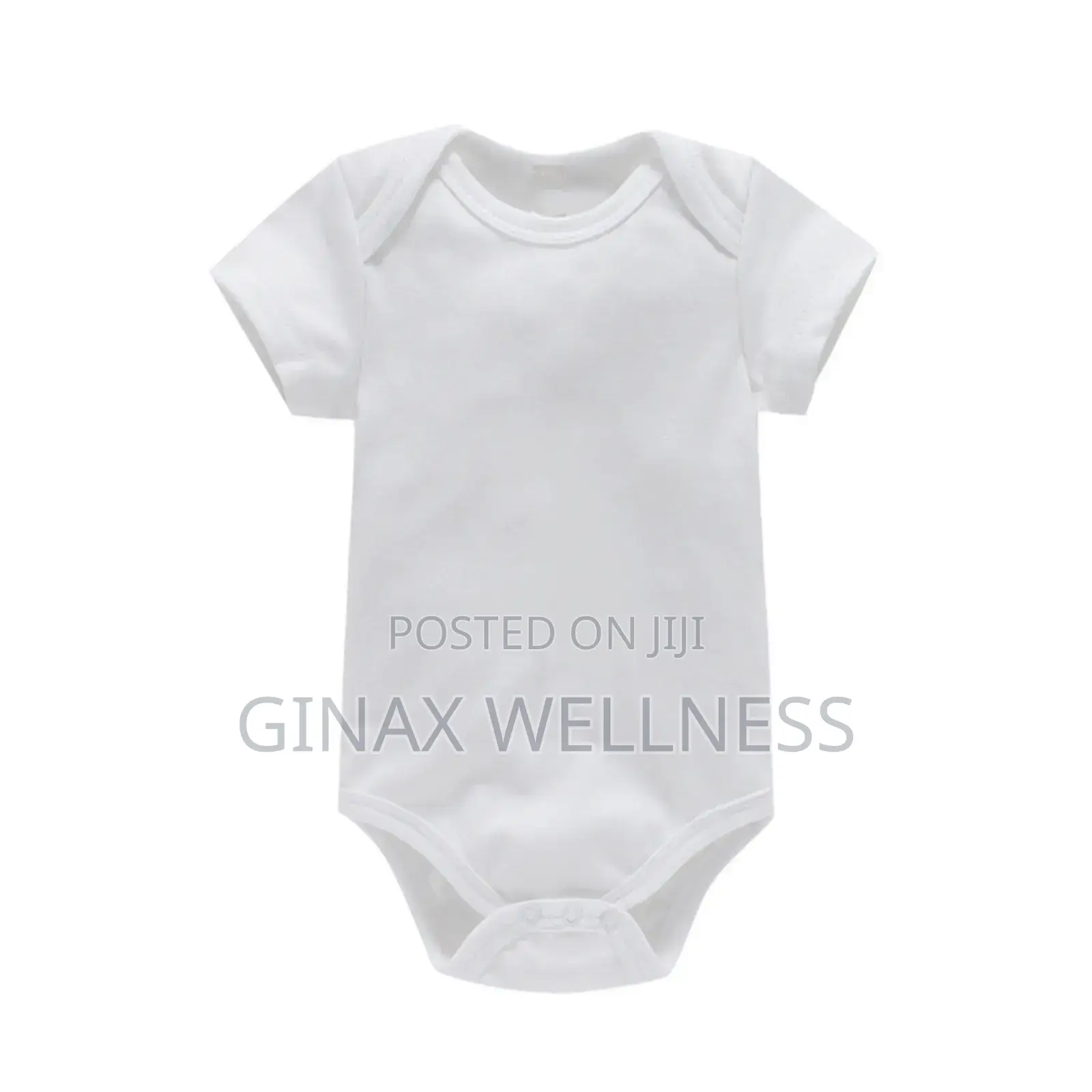 Plain Short-Sleeve Baby Bodysuit (For 0-12 Months Old)