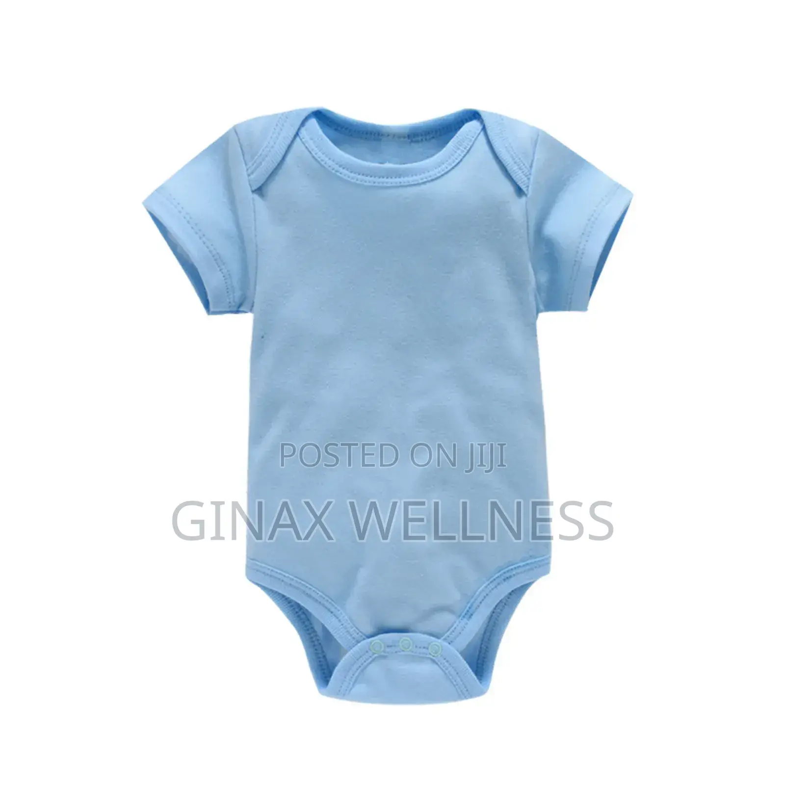 Plain Short-Sleeve Baby Bodysuit (For 0-12 Months Old)
