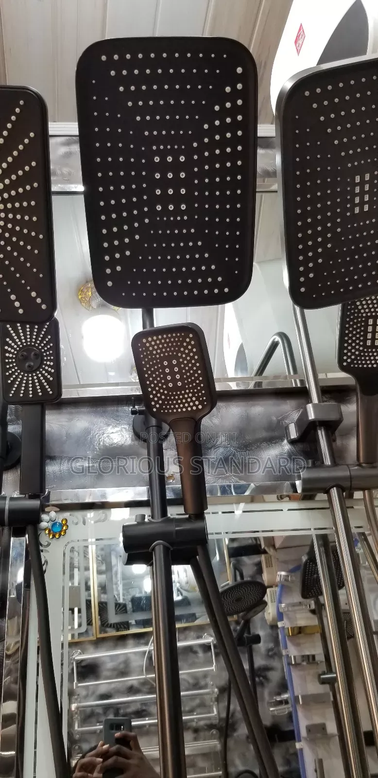High Piano Shower Mixer Digital With Light