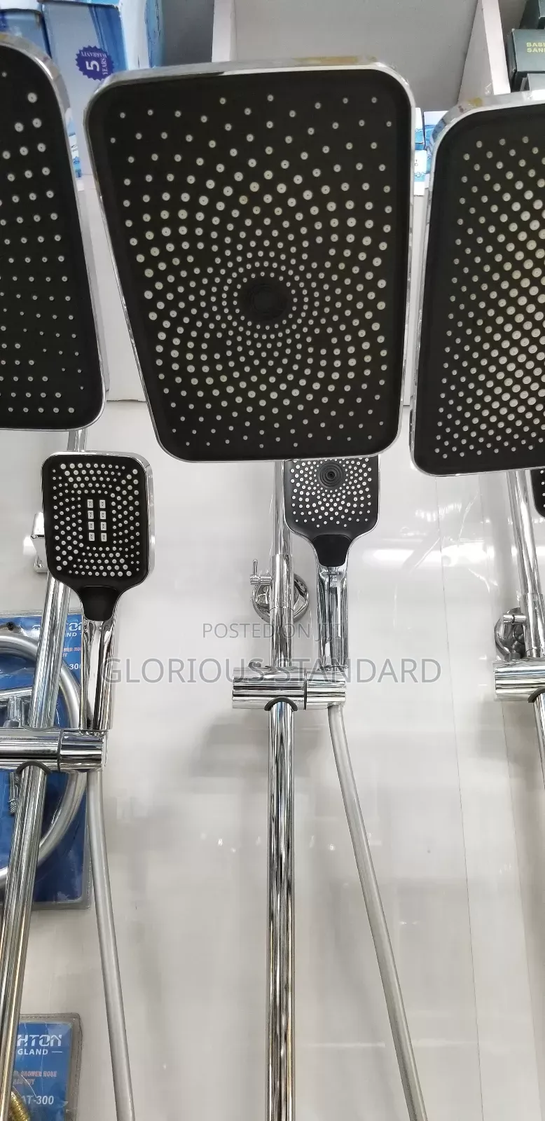 High Quality Transparent Standing Shower Stainless England Standard