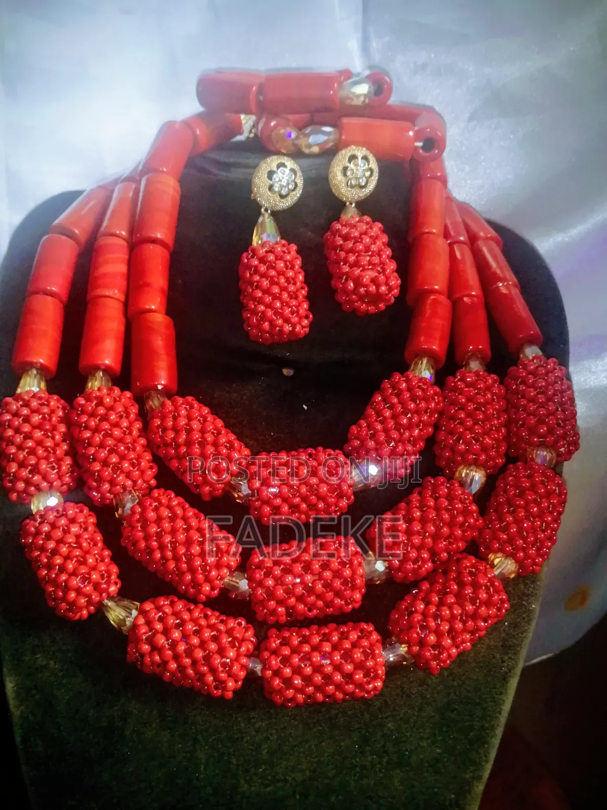 Red Cultural Bead Professionally Made Original Ceramic Bead