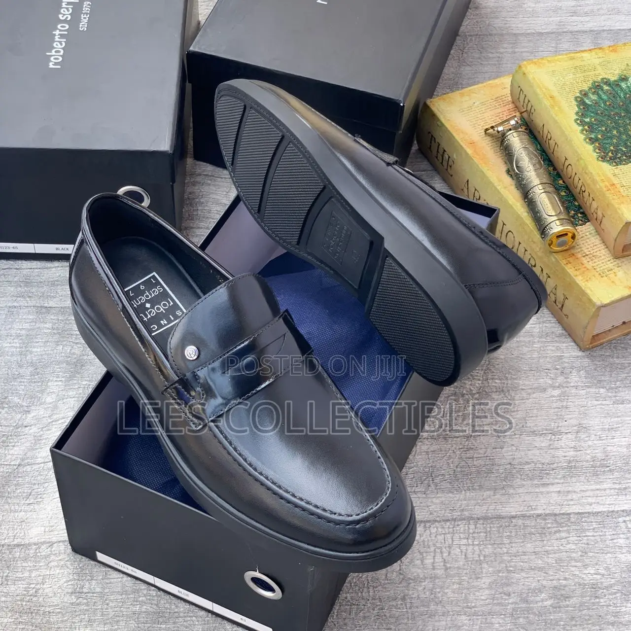 Best Quality Roberto Serpentini Leather Laceless Shoes