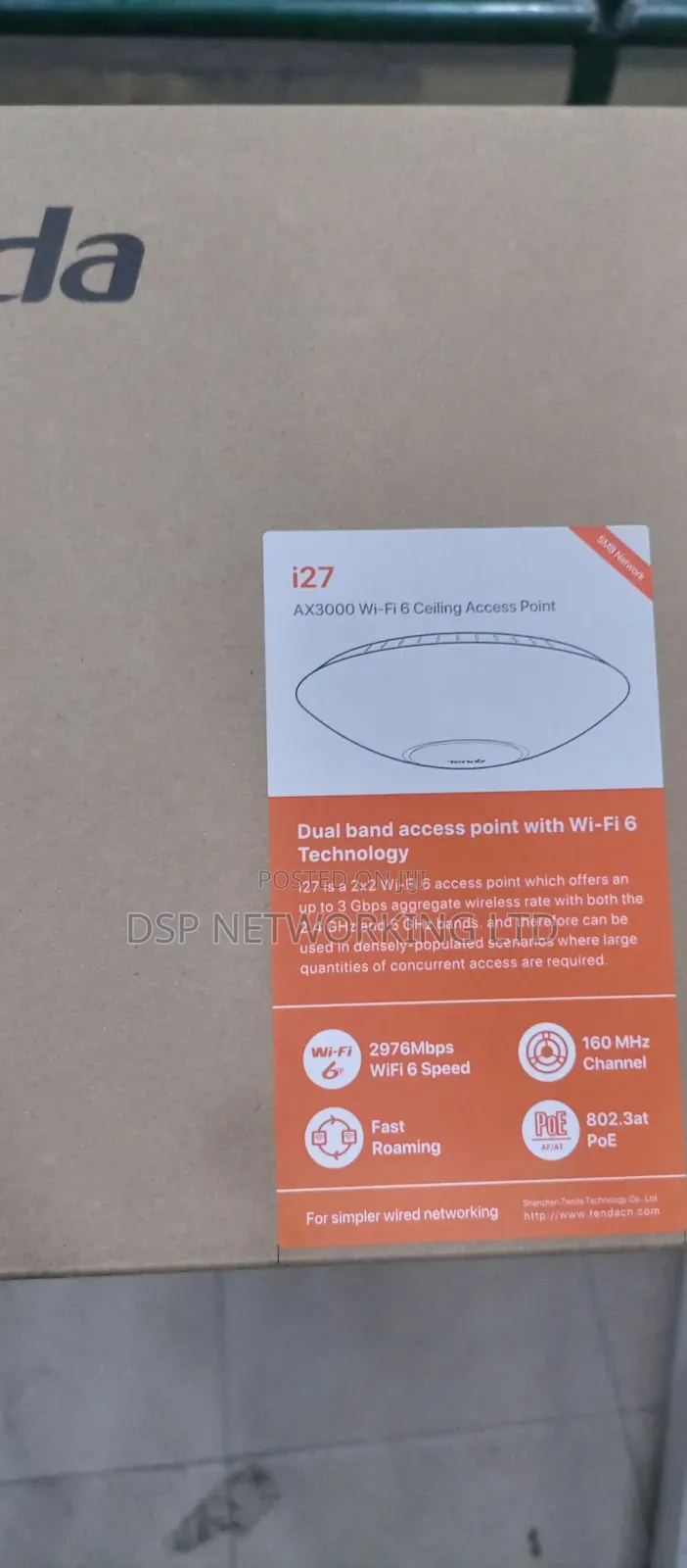 Tenda Ax3000 Wifi 6 Ap I27