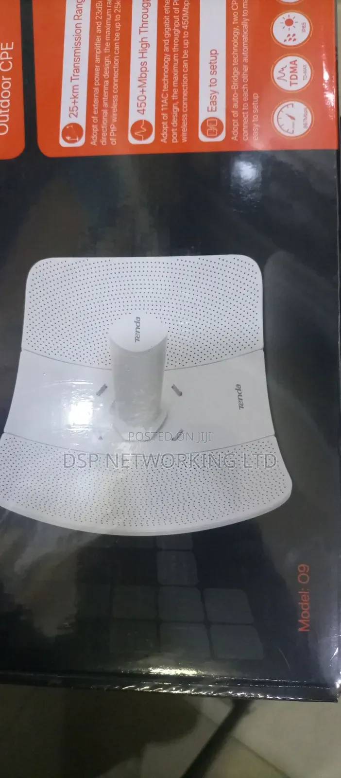 Tenda 5 GHZ 11ac 23 Dbi Gigabit Outdoor Cpe (Model O9)