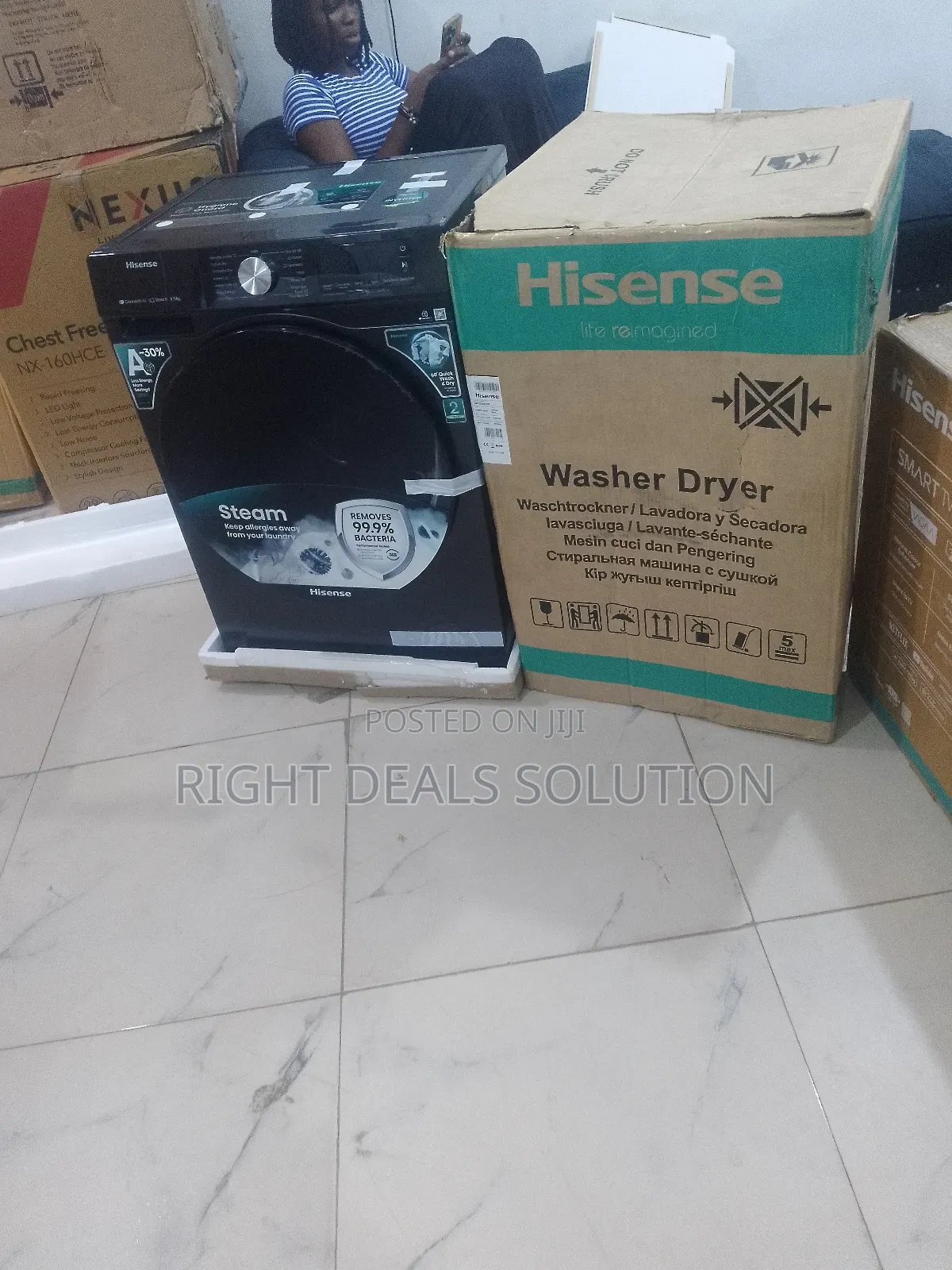 Hisense 8kg/5kg Front Load Wonder: Wash, Steam Dry in One Machine