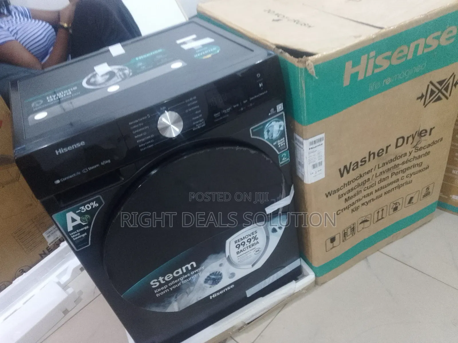 Hisense Smart 8kg/5kg – Deep Clean, Steam Refresh App Control