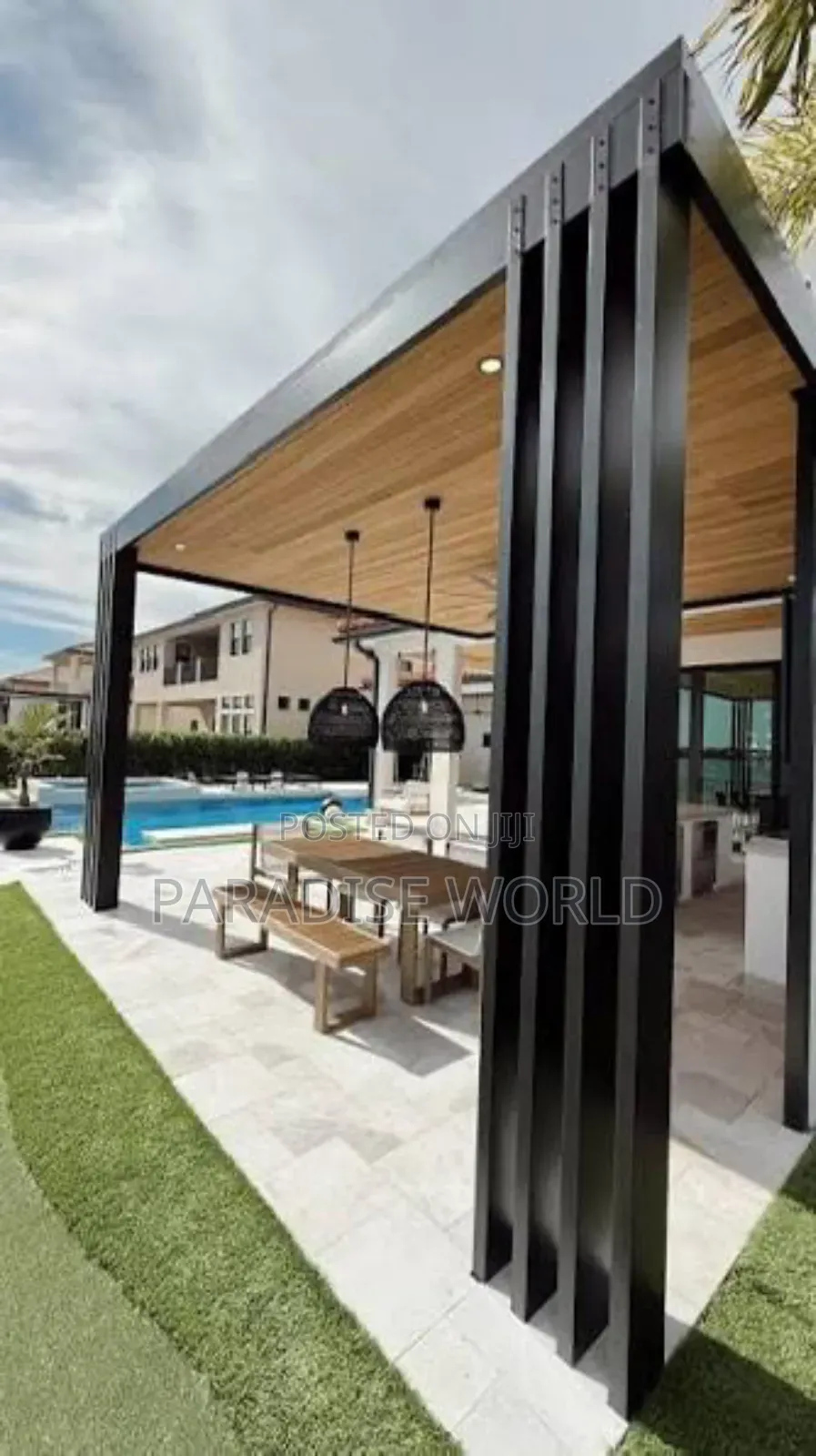 Modern Metal Pergola Installation - Durable Stylish