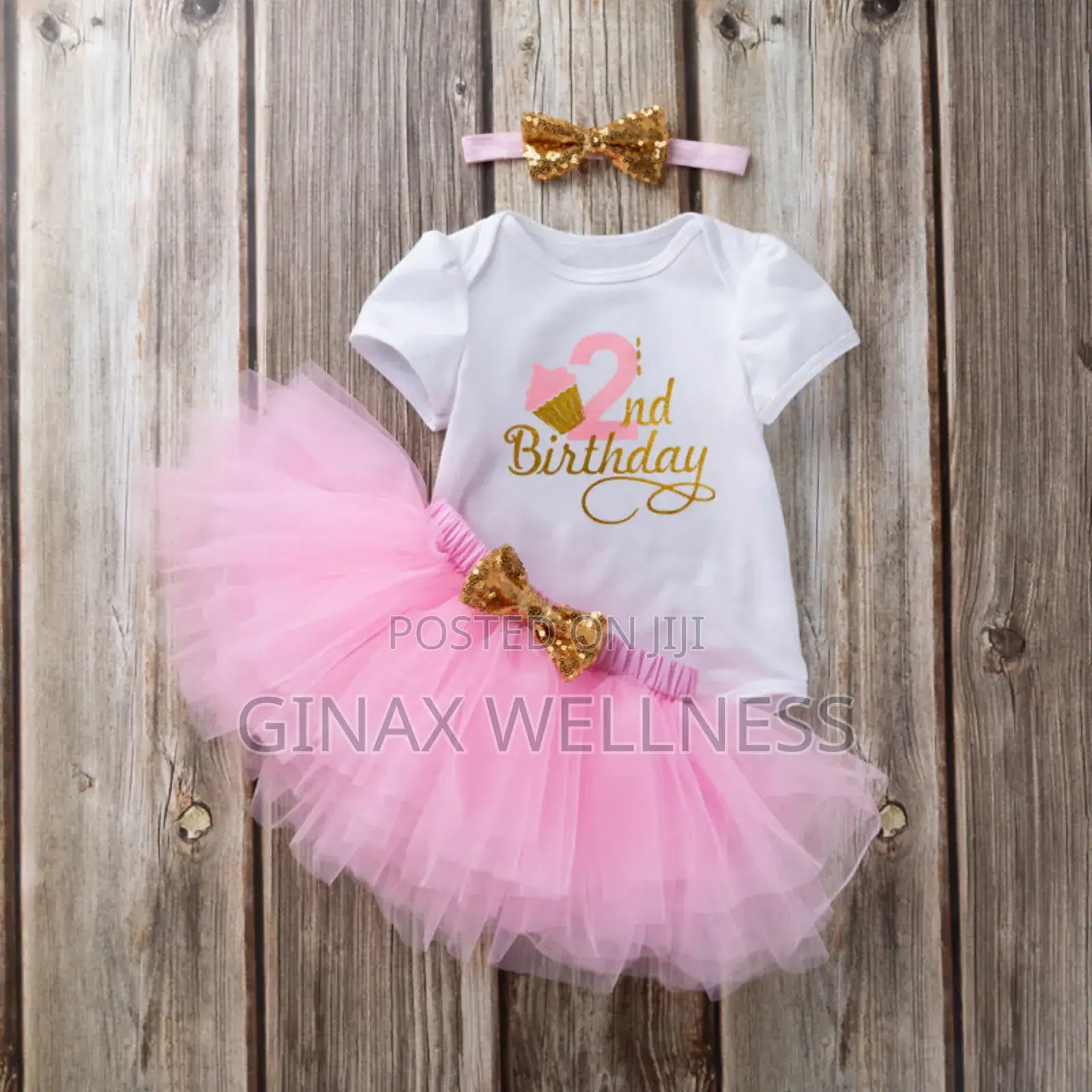 3-Piece Baby Girl Second Birthday Outfit Set