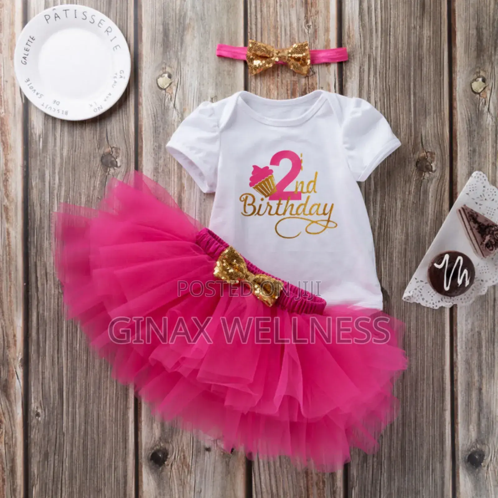 3-Piece Baby Girl Second Birthday Outfit Set